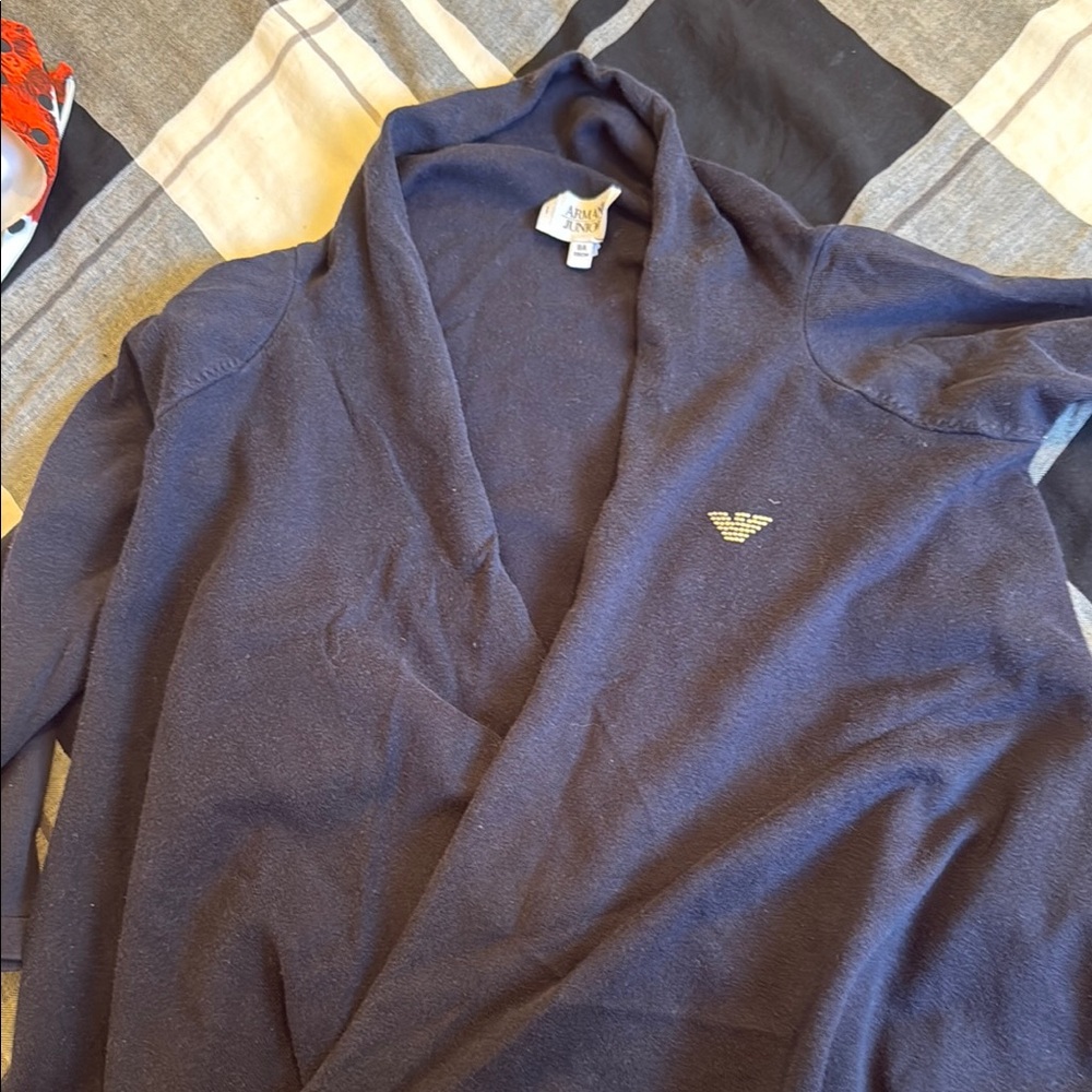 Giorgio Armani Blue Hoodie Sweatshirt